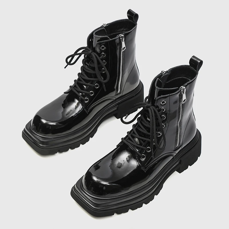 men's fashion high motorcycle boots black trendy patent leather shoes designer square toe cowboy platform boot cool long botas
men's fashion high motorcycle boots black trendy patent leather shoes designer square toe cowboy platform boot cool long botas