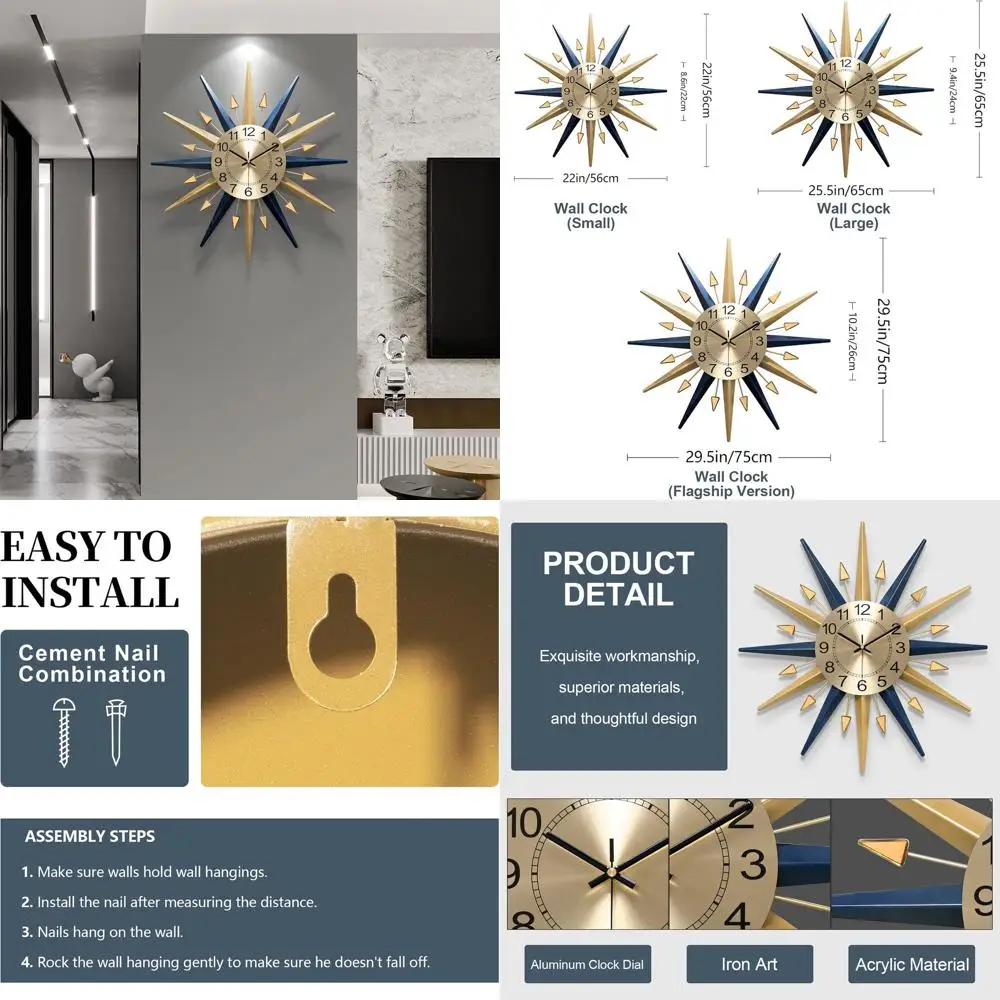 Mid Century Modern Silent Wall Clock, Battery-Powered for Home & Office Decor in Various Rooms
Mid Century Modern Silent Wall Clock, Battery-Powered for Home & Office Decor in Various Rooms