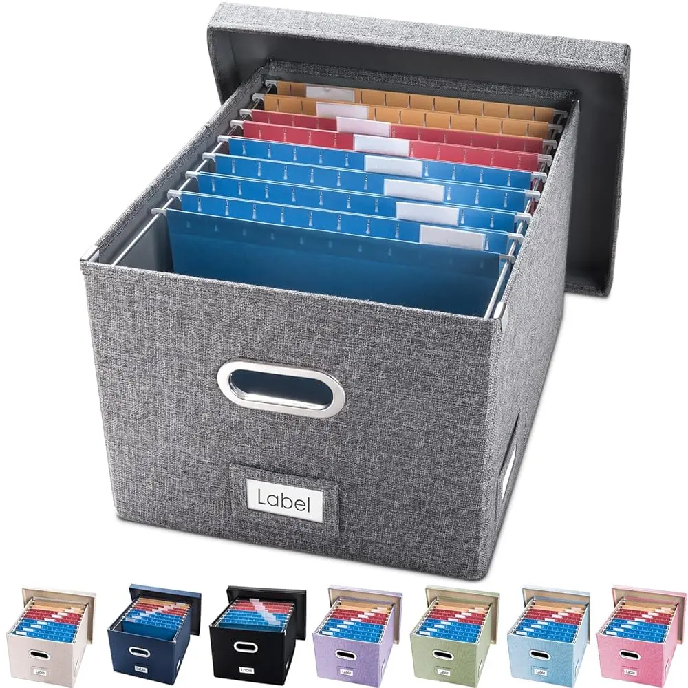 File Organizer Box - Set Of 1 Collapsible Decorative Linen Filing Storage Hanging File Folders With Lids Office Cabinet
File Organizer Box - Set Of 1 Collapsible Decorative Linen Filing Storage Hanging File Folders With Lids Office Cabinet
