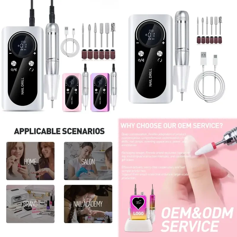 Professional Portable Charging 45000 RPM Electric Nail Drill Home Nail Salon Nail Polishing Machine Brush Motor
Professional Portable Charging 45000 RPM Electric Nail Drill Home Nail Salon Nail Polishing Machine Brush Motor