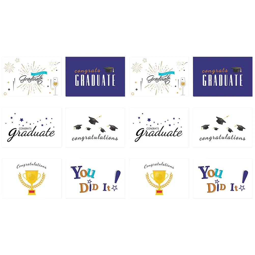 12pcs Graduation Cards Greeting Card Set For Congratulations Blessing Party Favor Gift With Envelopes Blank Cards Printing
12pcs Graduation Cards Greeting Card Set For Congratulations Blessing Party Favor Gift With Envelopes Blank Cards Printing