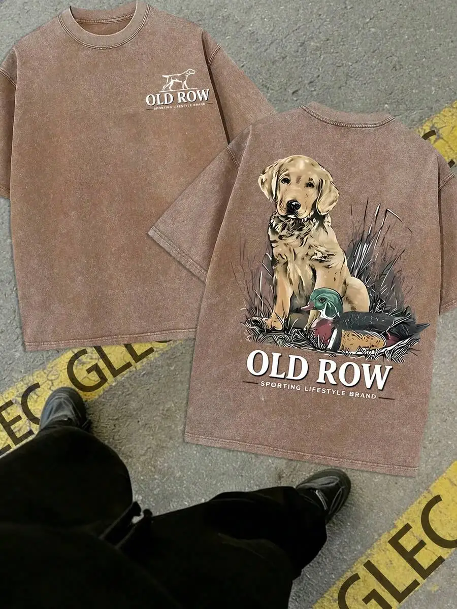 Washed Cotton Tee With Dog And Duck Print Casual Loose Fit
Washed Cotton Tee With Dog And Duck Print Casual Loose Fit