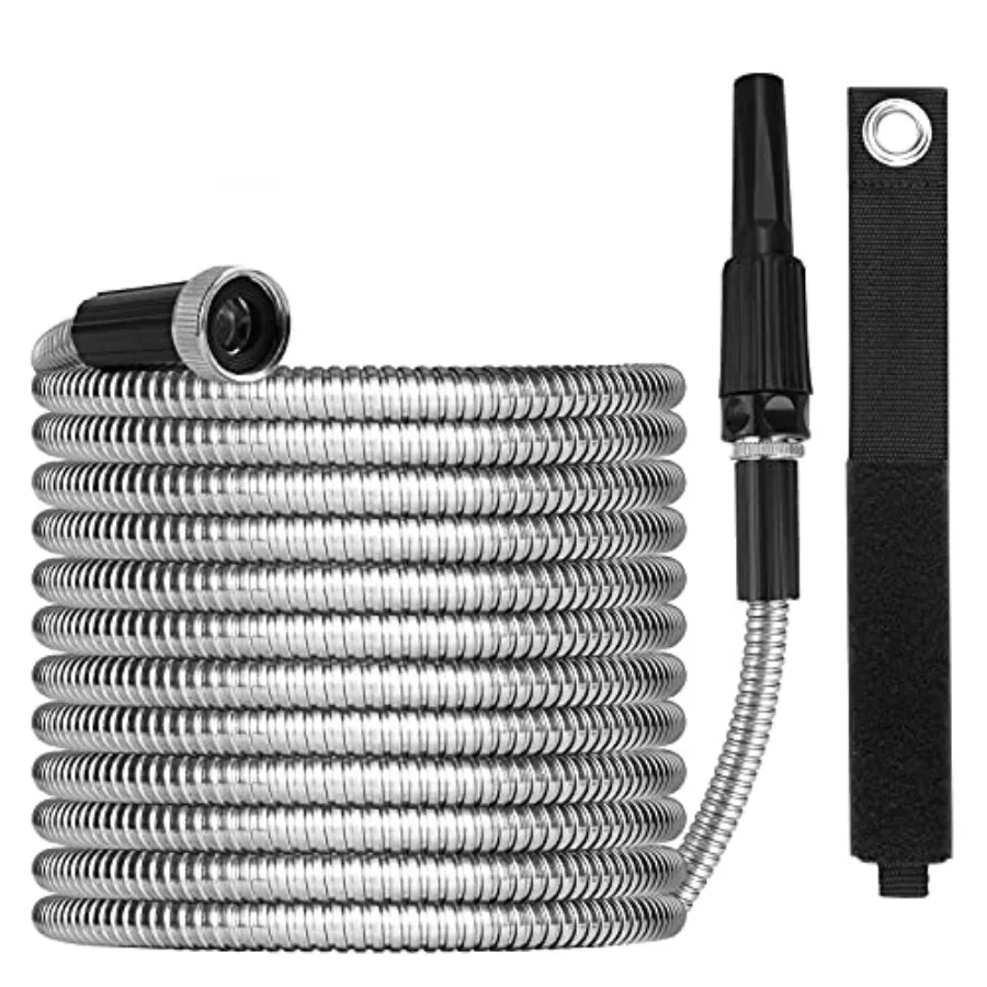 75ft Garden Hose Made by Metal with Super Tough and Soft Water Hose, Household Stainless Steel Hose, Mighty Garden Hose with Ad
75ft Garden Hose Made by Metal with Super Tough and Soft Water Hose, Household Stainless Steel Hose, Mighty Garden Hose with Ad