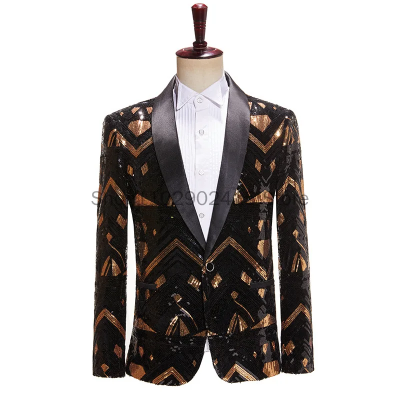 2023 Shiny Square Plaid Sequin Tuxedo Blazer Men One Button Shawl Lapel Mens Party Suit Jacket Wedding Grom Stage Singer Costume
2023 Shiny Square Plaid Sequin Tuxedo Blazer Men One Button Shawl Lapel Mens Party Suit Jacket Wedding Grom Stage Singer Costume