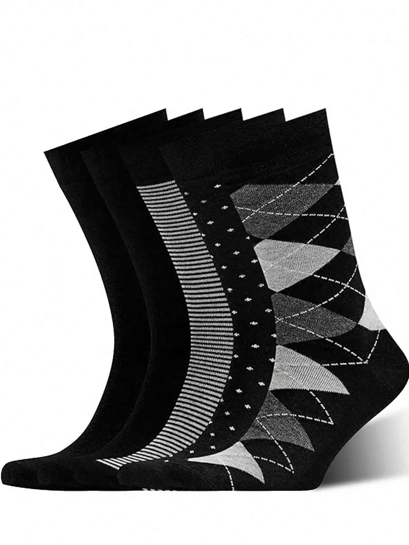 5 Pairs Men's Autumn-Winter Socks: High-Tube Solid Sailor, Business Plaid, Quality Sports, EU/US Sizes, Black High-Tube
5 Pairs Men's Autumn-Winter Socks: High-Tube Solid Sailor, Business Plaid, Quality Sports, EU/US Sizes, Black High-Tube