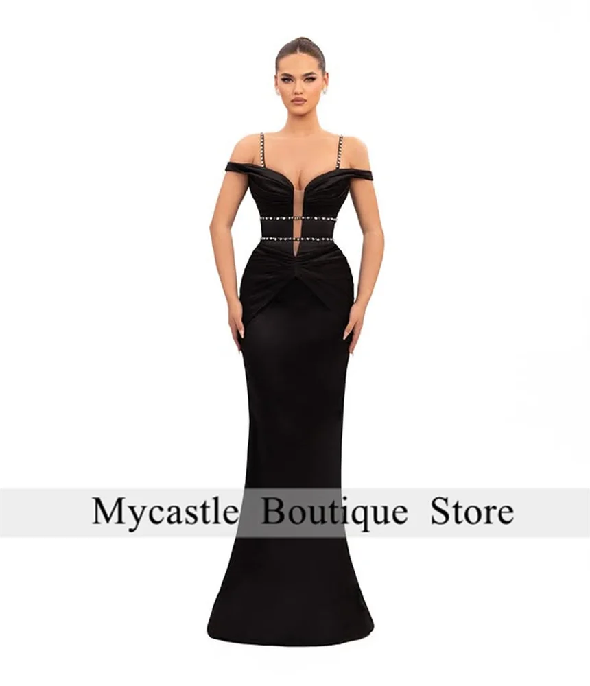 Elegant Black Satin Off The Shouler Evening Dresses 2025 For Women Beaded Mermaid Prom Dresses Formal Party Dress Customized
Elegant Black Satin Off The Shouler Evening Dresses 2025 For Women Beaded Mermaid Prom Dresses Formal Party Dress Customized
