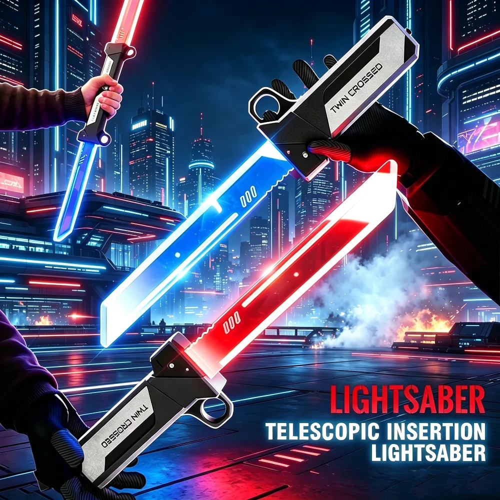 Double Edged Telescopic Lightsaber Sword Red And Blue Light Adjustment Cool Lighting Cosplay Sword Toy Gifts Bright Rotate Sword
Double Edged Telescopic Lightsaber Sword Red And Blue Light Adjustment Cool Lighting Cosplay Sword Toy Gifts Bright Rotate Sword