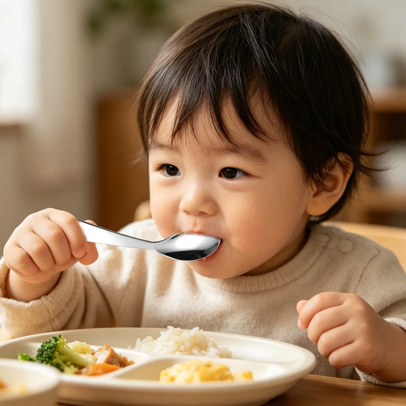 2Pcs Kid Safe Bend Spoon Set Stainless Steel Baby Feeding Tool Practice Spoon for Toddlers Christmas Birthday Gift Eating
2Pcs Kid Safe Bend Spoon Set Stainless Steel Baby Feeding Tool Practice Spoon for Toddlers Christmas Birthday Gift Eating