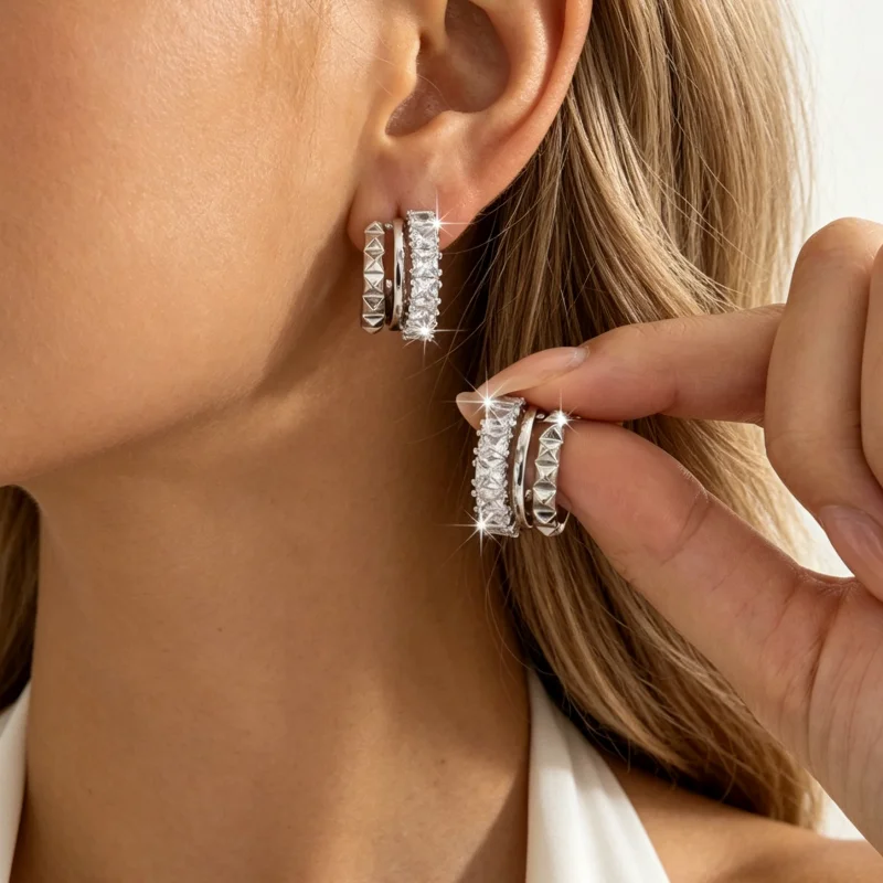 1Pairs Punk Rock Copper Embedded Zirconia Earrings for Women Elegant Design Versatile Trendy Street Style Fashion Jewelry
1Pairs Punk Rock Copper Embedded Zirconia Earrings for Women Elegant Design Versatile Trendy Street Style Fashion Jewelry