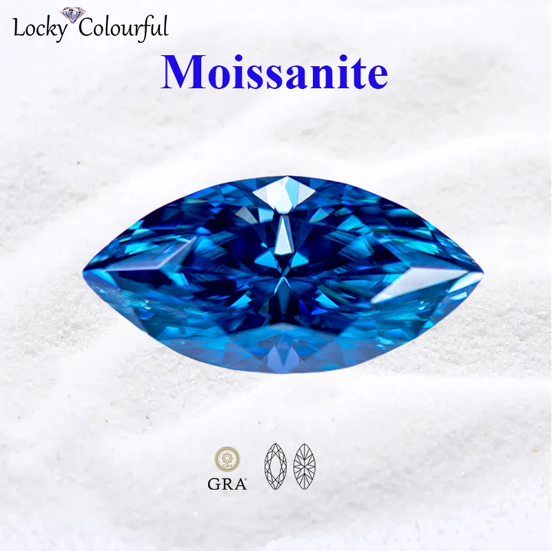 Moissanite Marquise Shape Sapphire Blue Color VVS1 with GRA Certificate Beads for Charms DIY Jewelry Making Bracelet Materials
Moissanite Marquise Shape Sapphire Blue Color VVS1 with GRA Certificate Beads for Charms DIY Jewelry Making Bracelet Materials