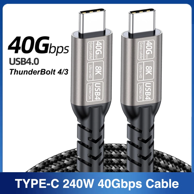 8K USB 4 Thunderbolt 4/3 Кабель 40 Гбит/с Тип C TO USB-C Кабель PD240W Тип-c Кабель для быстрой зарядки для Macbook iPad к монитору ноутбука
8K USB 4 Thunderbolt 4/3 Кабель 40 Гбит/с Тип C TO USB-C Кабель PD240W Тип-c Кабель для быстрой зарядки для Macbook iPad к монитору ноутбука