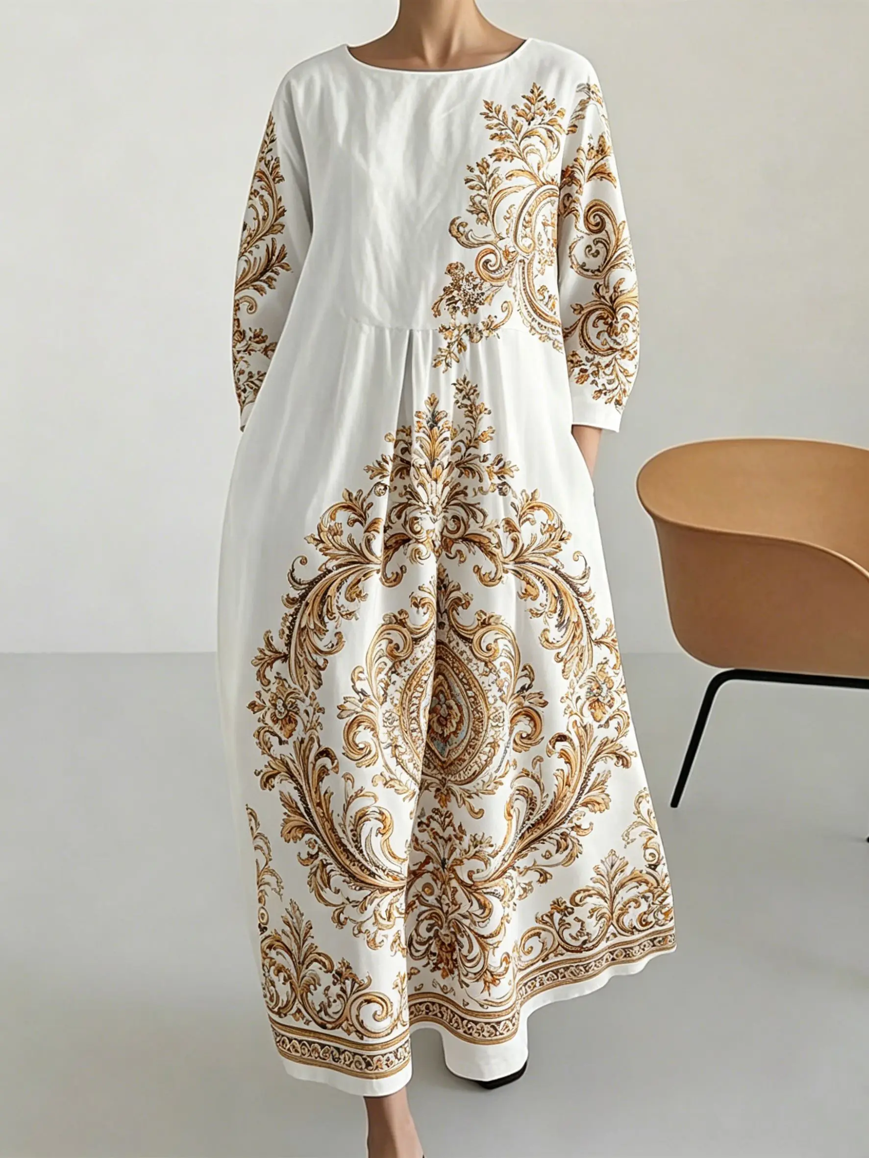 Elegant Baroque Damask Printed Dress Classic Chic Vintage Sleeveless A-Line Midi Dress for Formal Casual Occasions Dress
Elegant Baroque Damask Printed Dress Classic Chic Vintage Sleeveless A-Line Midi Dress for Formal Casual Occasions Dress