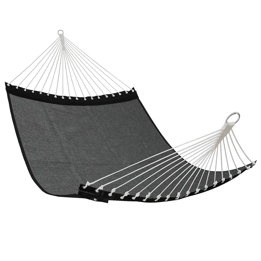 13 Ft Qui Dry Olefin Hammo - Outdoor Double Hammo With Metal Curved Spreader Bars - 450 Lbs Acity - Dark Grey
13 Ft Qui Dry Olefin Hammo - Outdoor Double Hammo With Metal Curved Spreader Bars - 450 Lbs Acity - Dark Grey