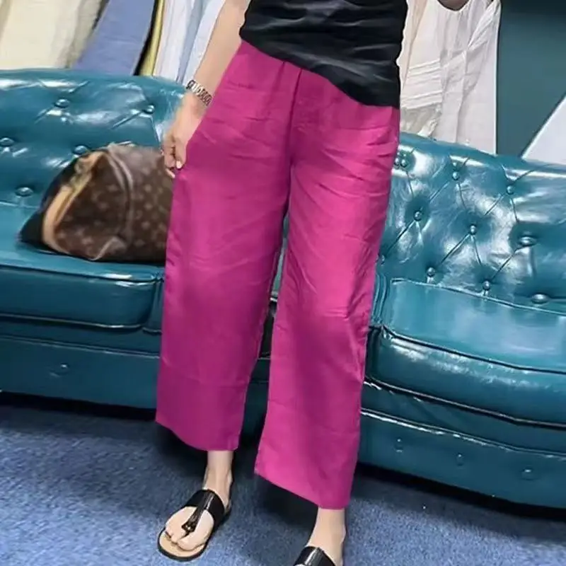 Широкие брюки с высокой талией, длина 7/8, из тонкого льна и шелка, летние женские брюки прямого кроя с высокой талией, широкие брюки-палаццо
Широкие брюки с высокой талией, длина 7/8, из тонкого льна и шелка, летние женские брюки прямого кроя с высокой талией, широкие брюки-палаццо