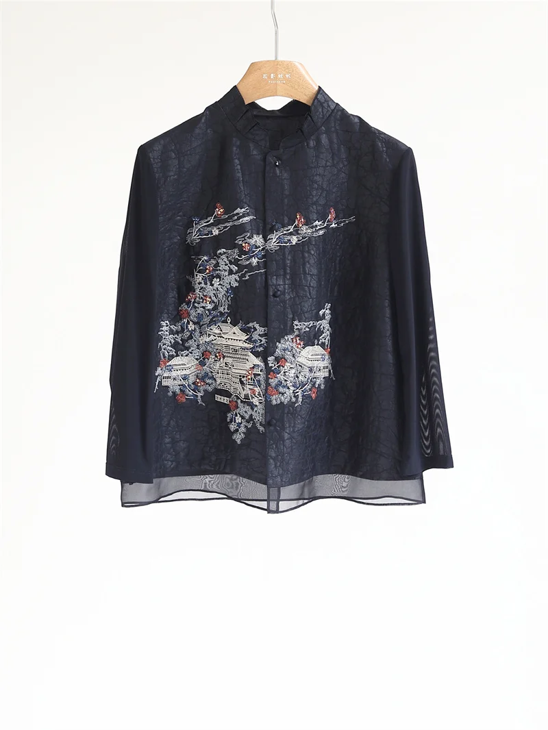 Hand Embroidered Silk irt Vintage Sle Splicing Me Patchwork Spring Faionable Top Cra Pattern Real Silk Blouse
Hand Embroidered Silk irt Vintage Sle Splicing Me Patchwork Spring Faionable Top Cra Pattern Real Silk Blouse