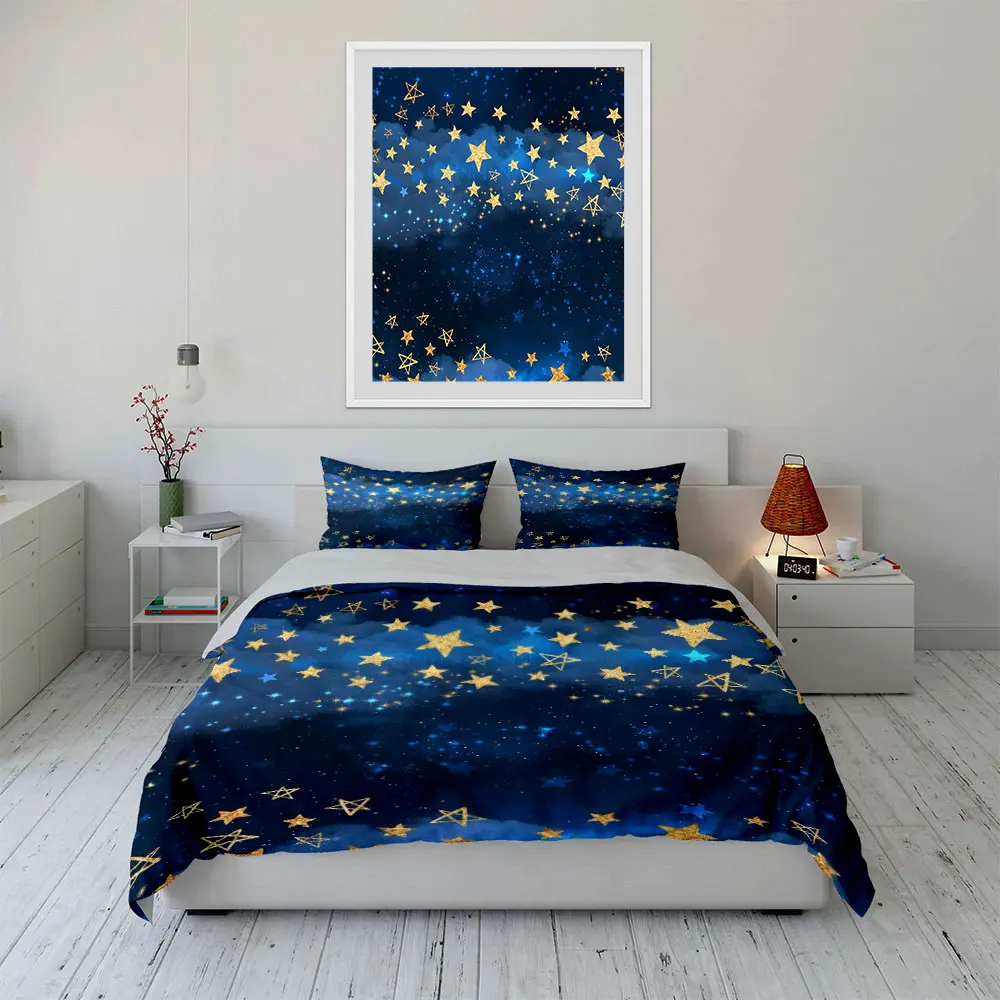 Golden Stars Night Decor Set Multiple sizes kid's and adults' bedroom Exquisite 3PC bedding set, gift
Golden Stars Night Decor Set Multiple sizes kid's and adults' bedroom Exquisite 3PC bedding set, gift