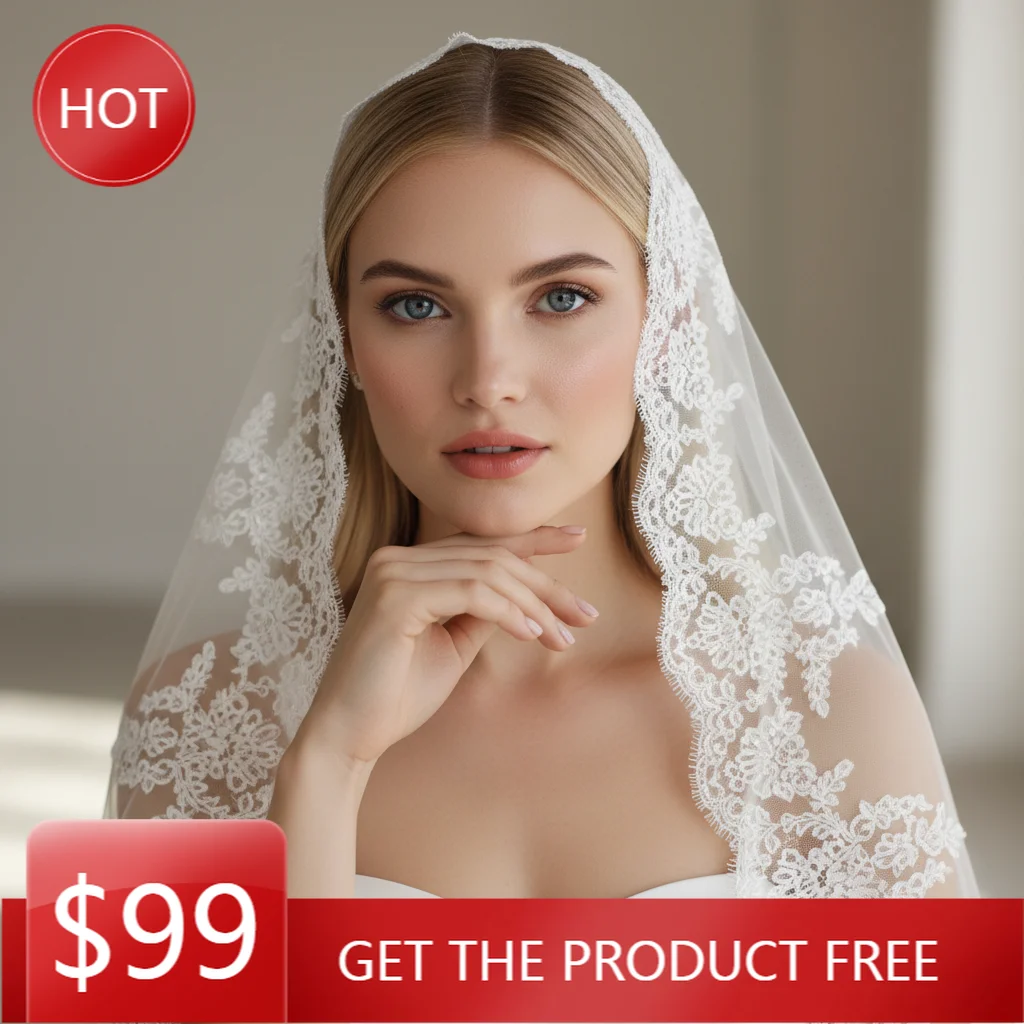 Elegant Long Cathedral Bridal Veil with Abundant Floral Lace Edge - Wedding Accessory for Brides Dress G99
Elegant Long Cathedral Bridal Veil with Abundant Floral Lace Edge - Wedding Accessory for Brides Dress G99
