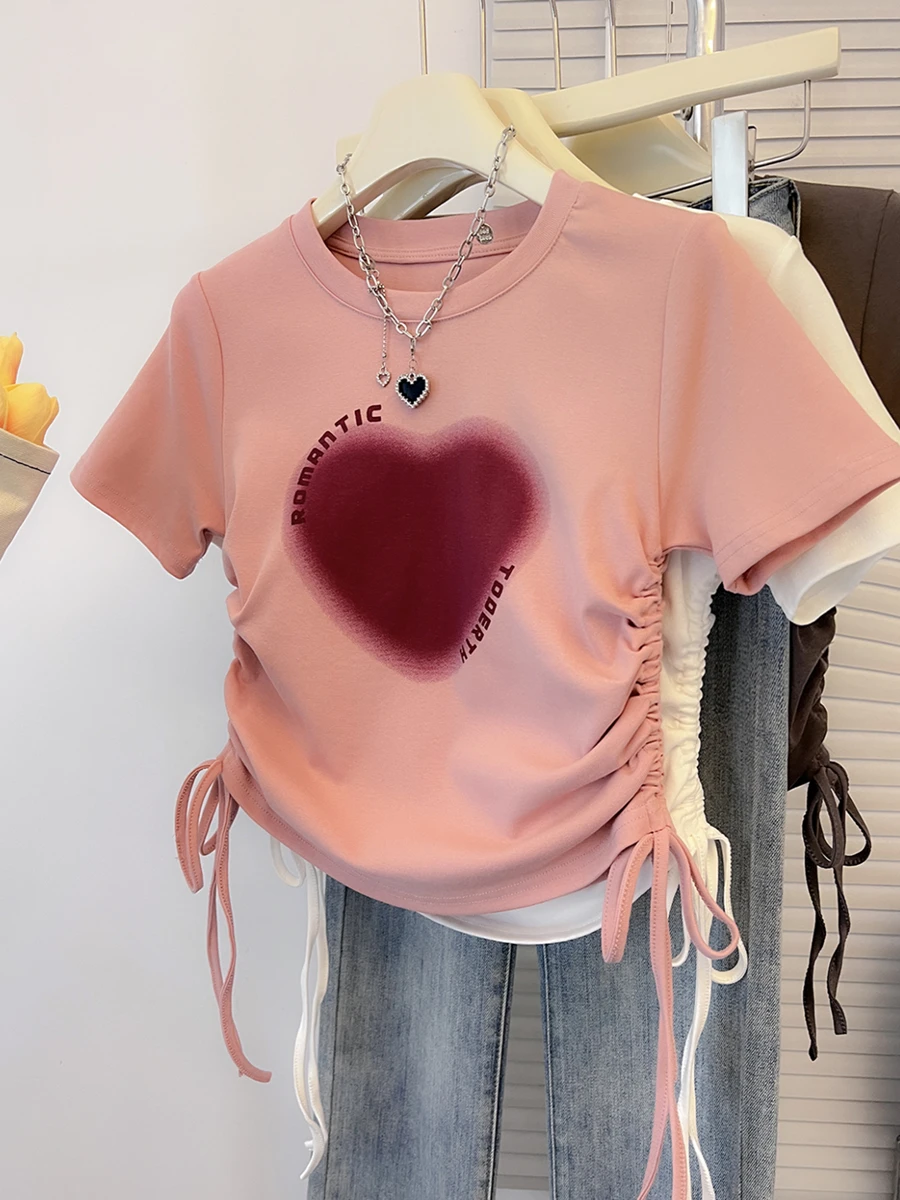 2023 Short Sleeve T-shirt Women's Front Shoulder Summer Retro Print Half Sleeve T-shirt Design Sensible Small Short Top
2023 Short Sleeve T-shirt Women's Front Shoulder Summer Retro Print Half Sleeve T-shirt Design Sensible Small Short Top