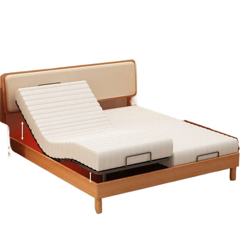 Natural wood-style multifunctional smart bed, soft cover bed, small bedroom 2026 new solid wood flooring double bed
Natural wood-style multifunctional smart bed, soft cover bed, small bedroom 2026 new solid wood flooring double bed