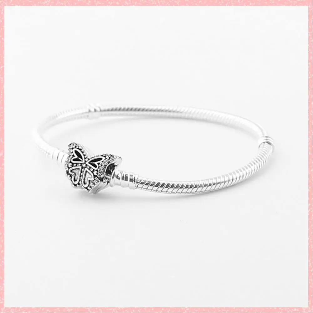 925 Sterling Silver Butterfly Buckle Snake Bone Chain Bracelet Fit Original Fashion Jewelry DIY for Women Gifts
925 Sterling Silver Butterfly Buckle Snake Bone Chain Bracelet Fit Original Fashion Jewelry DIY for Women Gifts