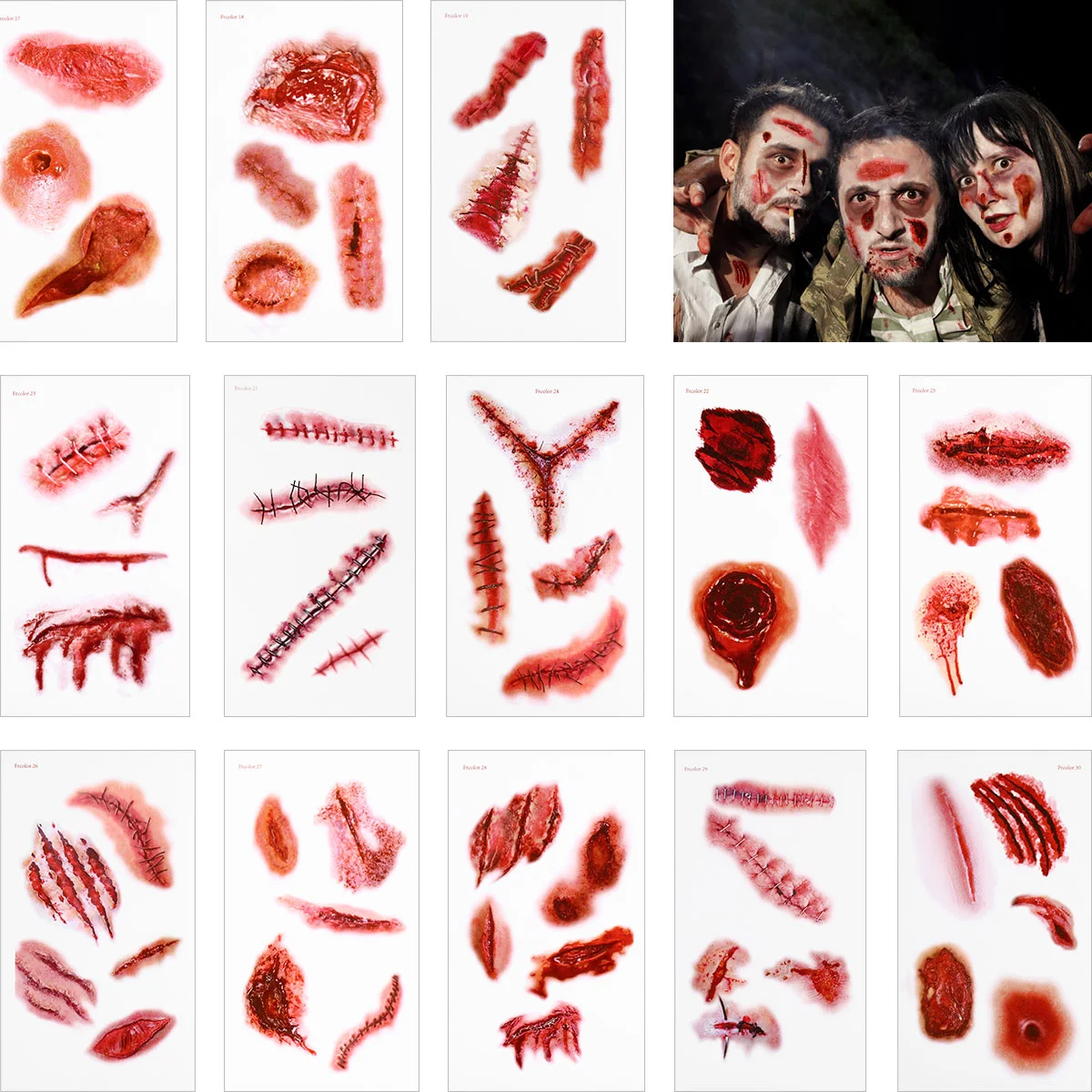 Frcolor 30 Sheets Halloween Temporary Tattoos Face Body Wounds Scars Stickers Party Decorations for Children Adults
Frcolor 30 Sheets Halloween Temporary Tattoos Face Body Wounds Scars Stickers Party Decorations for Children Adults