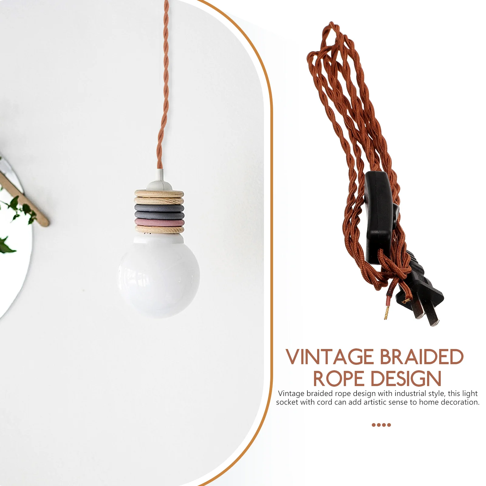Retro Hemp Rope Light Socket Cord Switch Pendant Lamp Wire Copper Plug Braided Vintage Industrial Style Home Lighting
Retro Hemp Rope Light Socket Cord Switch Pendant Lamp Wire Copper Plug Braided Vintage Industrial Style Home Lighting
