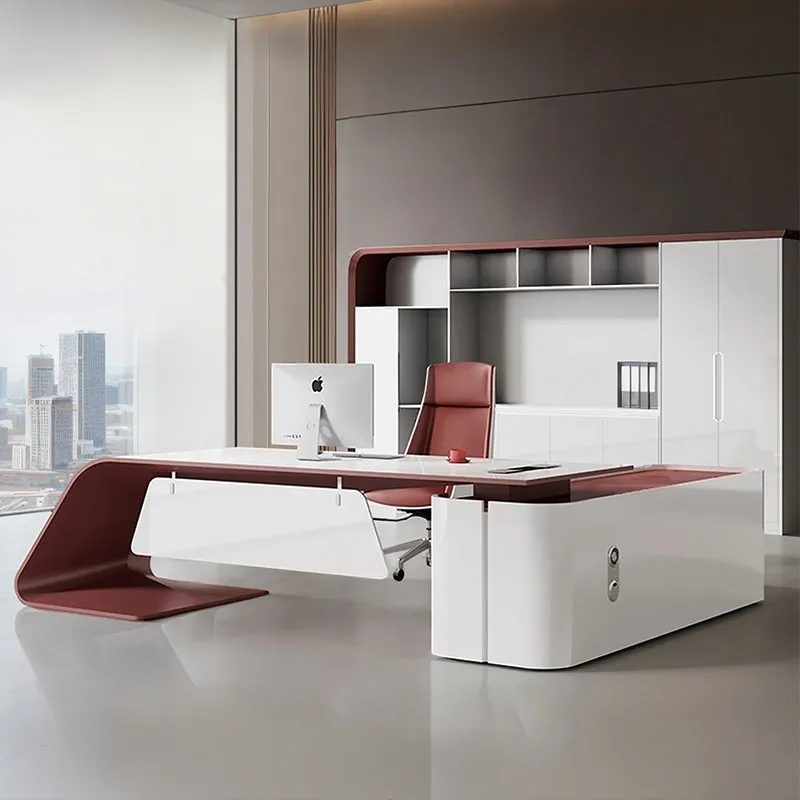 PYH paint boss table fashion president table simple modern class combination light luxury office desk chair
PYH paint boss table fashion president table simple modern class combination light luxury office desk chair