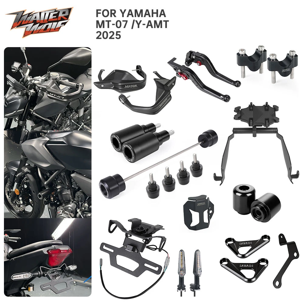 For Yamaha MT-07 MT07 2025 Lever Mirror Light Riser Handguard Frame Wheel Slider Footpeg GPS Phone Bracket License Plate Holder
For Yamaha MT-07 MT07 2025 Lever Mirror Light Riser Handguard Frame Wheel Slider Footpeg GPS Phone Bracket License Plate Holder