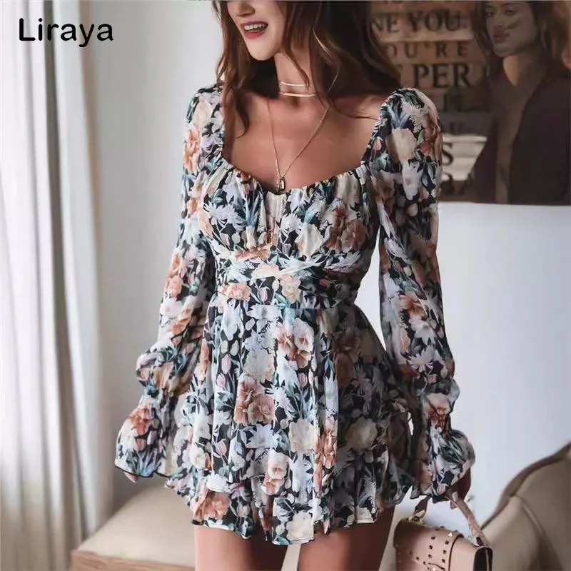 Summer Women New Style Floral Print Loose Fashion Square Collar Long Sleeve Ruffled Jumpsuit Women Versatile Style Jumpsuit
Summer Women New Style Floral Print Loose Fashion Square Collar Long Sleeve Ruffled Jumpsuit Women Versatile Style Jumpsuit