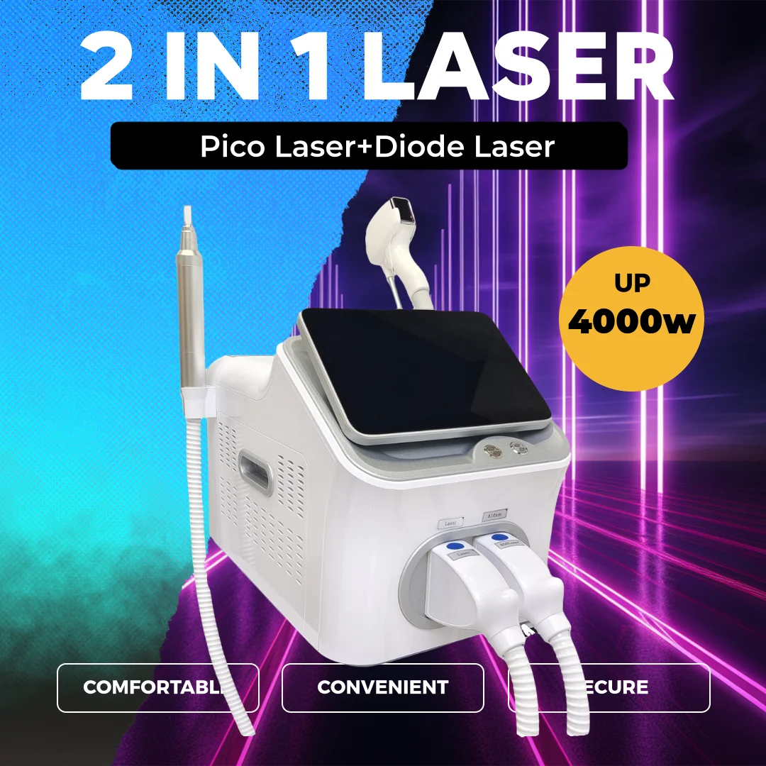 4000W NEW 2 IN 1 755nm 808nm 940nm 1064nm Diode Laser Hair Removal Machine Laser NDYAG Picosecond Tattoo Removal Machine 2025
4000W NEW 2 IN 1 755nm 808nm 940nm 1064nm Diode Laser Hair Removal Machine Laser NDYAG Picosecond Tattoo Removal Machine 2025