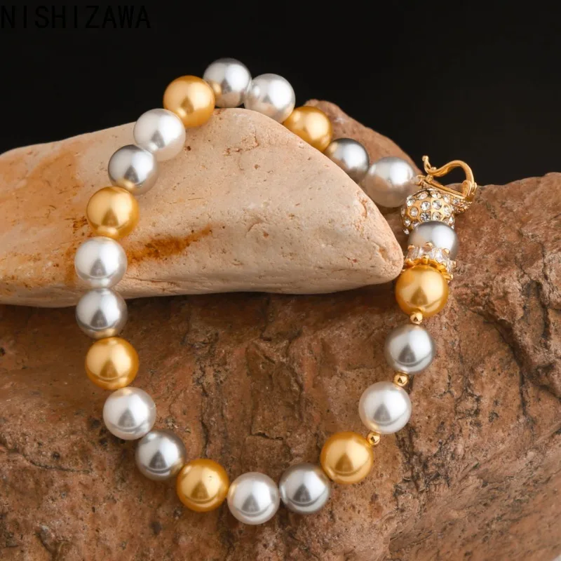 NISHIZAWA Pearls Bracelets Woman Contrast Color Palace Style Simple Elegant Jewelry Fashion Light Luxury Sweet Pulseras Mujer
NISHIZAWA Pearls Bracelets Woman Contrast Color Palace Style Simple Elegant Jewelry Fashion Light Luxury Sweet Pulseras Mujer