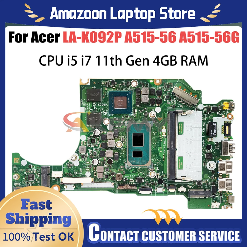 For ACER A515-56 A515-56G Laptop Motherboard NBAYC11006 LA-K092P SRKSC i7-1195G7 With RAM Mainboard Full Tested Aspire
For ACER A515-56 A515-56G Laptop Motherboard NBAYC11006 LA-K092P SRKSC i7-1195G7 With RAM Mainboard Full Tested Aspire