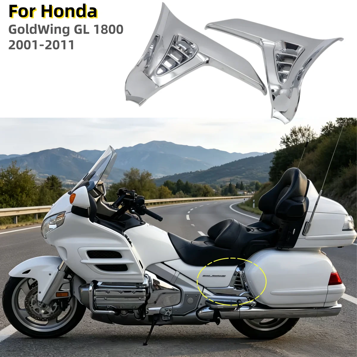 Chrome Triangle Cove For Honda GoldWing GL 1800 GL1800 2001-2011 Chrome Left Right Motorcycle Parts Modified accessories
Chrome Triangle Cove For Honda GoldWing GL 1800 GL1800 2001-2011 Chrome Left Right Motorcycle Parts Modified accessories