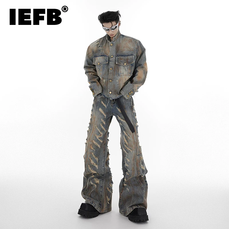 IEFB Denim Jacket Set Male Niche Destruction Micro Horn Ripped Jeans Single Breasted Stand Collar 2023 Vintage Fashion 24X1352
IEFB Denim Jacket Set Male Niche Destruction Micro Horn Ripped Jeans Single Breasted Stand Collar 2023 Vintage Fashion 24X1352