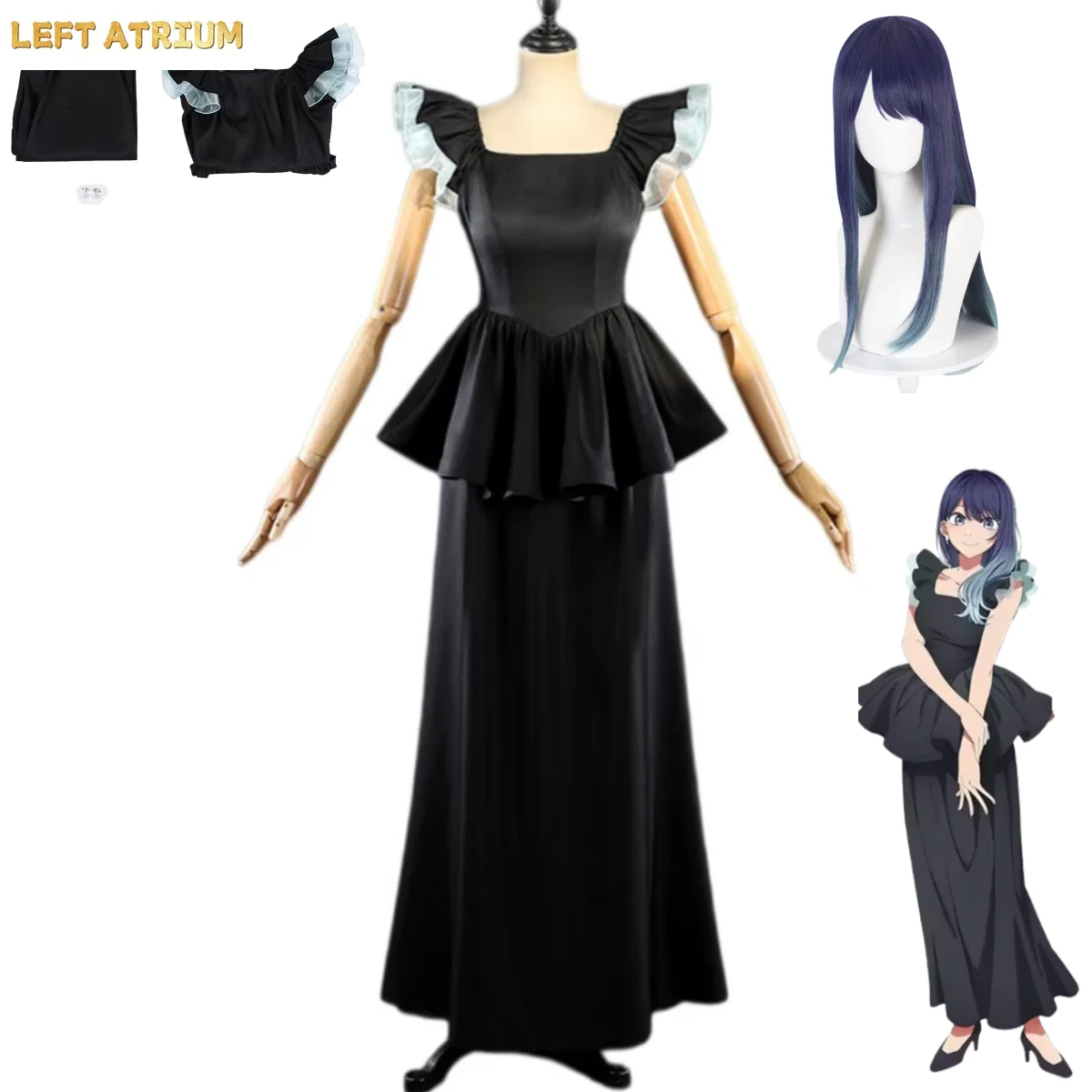 Anime Oshi No Ko Season 3 Kurokawa Akane Cosplay Costume Wig Black Evening Dress Long Skirt Woman Sexy Carnival Party Suit
Anime Oshi No Ko Season 3 Kurokawa Akane Cosplay Costume Wig Black Evening Dress Long Skirt Woman Sexy Carnival Party Suit