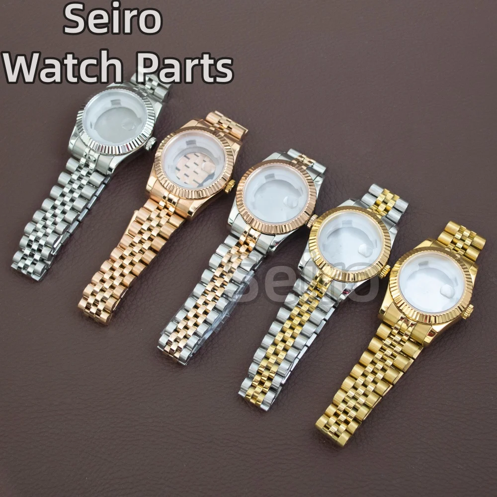 33mm Luxury Silver Gold Two Tone Rose Lady's Watch Case Strap Stainless Steel Waterproof Sapphire for Datejust NH05 Movement
33mm Luxury Silver Gold Two Tone Rose Lady's Watch Case Strap Stainless Steel Waterproof Sapphire for Datejust NH05 Movement