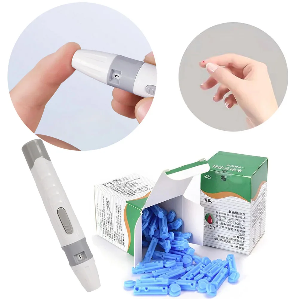 Lancet Pen Adjustable Depth Blood Sampling Glucose Test Pen 50pcs Disposable Lancet for Diabetics Blood Collect
Lancet Pen Adjustable Depth Blood Sampling Glucose Test Pen 50pcs Disposable Lancet for Diabetics Blood Collect