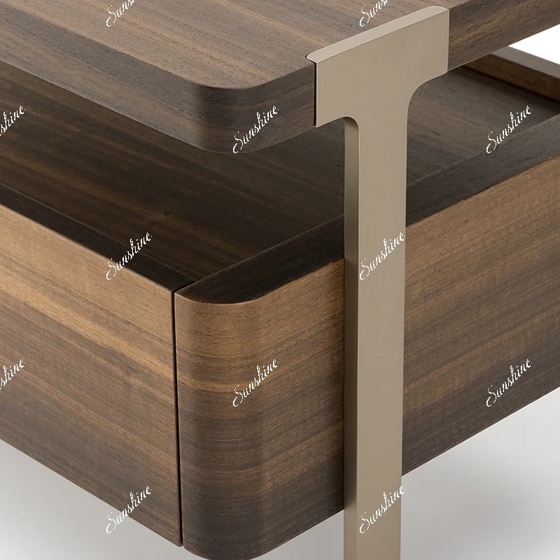 MItalian minimalist walnut solid wood hotel bedside table wood grain bedside table
MItalian minimalist walnut solid wood hotel bedside table wood grain bedside table