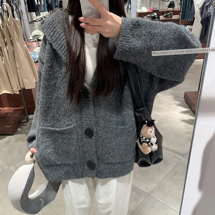 plus Size Lazy Sle Hooded Knitted Jaet Women's Autumn Winter Soft Loose Sweater Medium Length Design Sense Top
plus Size Lazy Sle Hooded Knitted Jaet Women's Autumn Winter Soft Loose Sweater Medium Length Design Sense Top