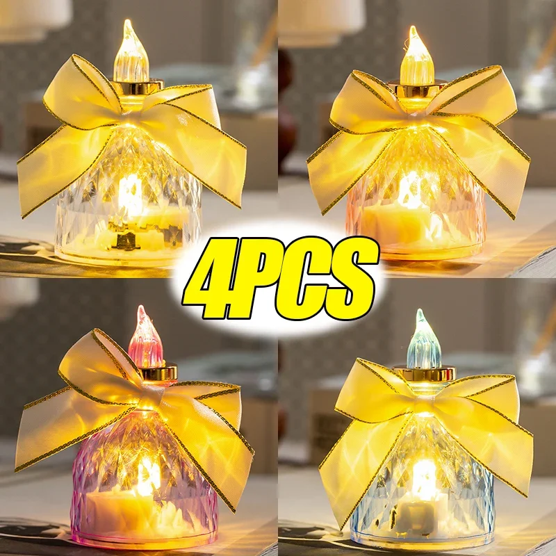 4/1 шт. беспламенные свечи с бантом, чайная лампа, имитация прозрачной свечи на батарейках, романтическая вечеринка, украшение для дома
4/1 шт. беспламенные свечи с бантом, чайная лампа, имитация прозрачной свечи на батарейках, романтическая вечеринка, украшение для дома