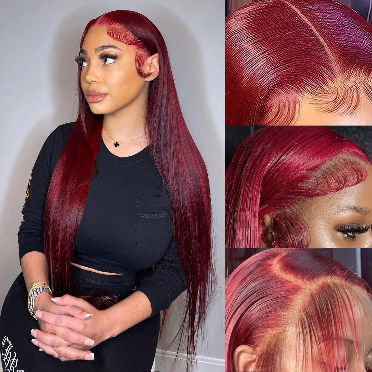 99j Burgundy Lace Front Wigs Human Hair 36 Inch Straight Lace Frontal Wigs Pre Plucked 13x6 HD Glueless Red Wigs For Women
99j Burgundy Lace Front Wigs Human Hair 36 Inch Straight Lace Frontal Wigs Pre Plucked 13x6 HD Glueless Red Wigs For Women