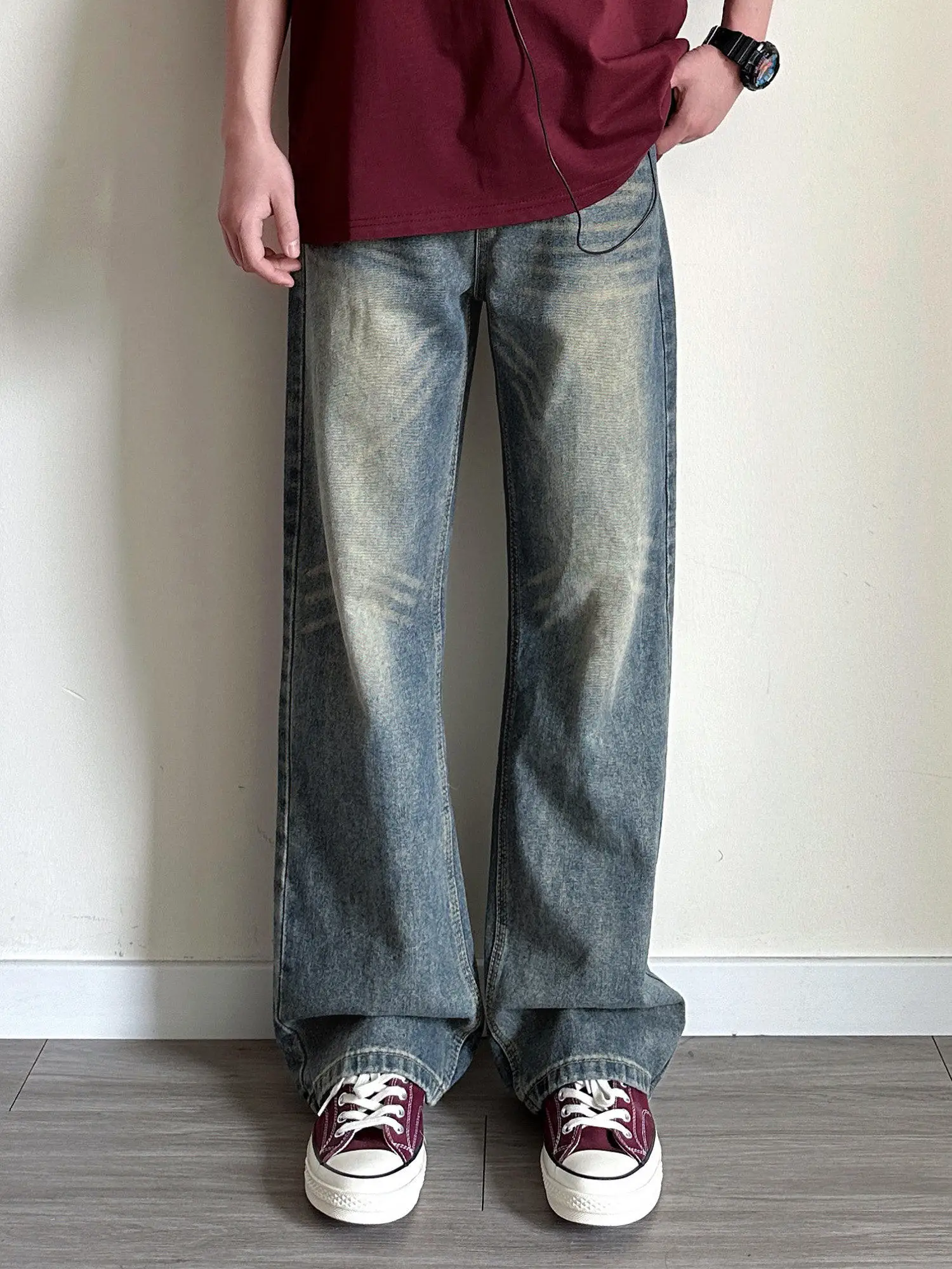 Washed Vintage Men's Jeans Loose Straight Leg High Street Style Spring Autumn Cleanfit Classic Blue Denim Trousers for Youth
Washed Vintage Men's Jeans Loose Straight Leg High Street Style Spring Autumn Cleanfit Classic Blue Denim Trousers for Youth