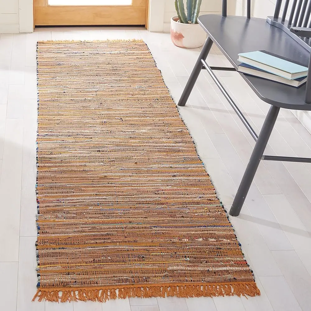 Rag Rug Collection Runner Rug - 2'3"" X 6', Gold & Multi, Handmade Boho Stripe Cotton, I For High Traffic Areas In Living Room,
Rag Rug Collection Runner Rug - 2'3"" X 6', Gold & Multi, Handmade Boho Stripe Cotton, I For High Traffic Areas In Living Room,