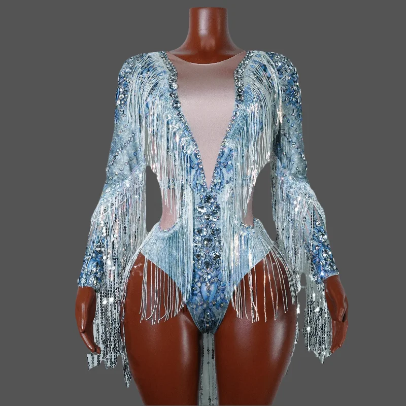 Sparkly Sequin Tassels Long Sleeve Silver Bodysuit Bar Women Singer Show Costume Celebrate DS Outfit Evening Dance Stage Outfit
Sparkly Sequin Tassels Long Sleeve Silver Bodysuit Bar Women Singer Show Costume Celebrate DS Outfit Evening Dance Stage Outfit