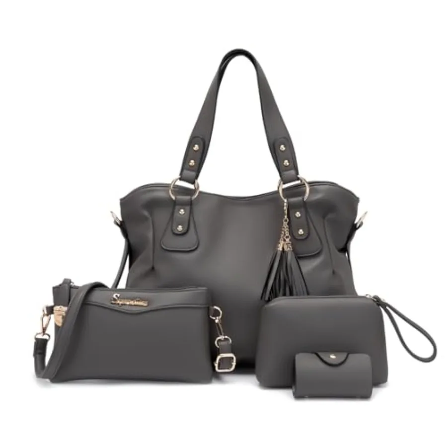 Soperwillton Fashion Handbag for Women Shoulder Bag Top Handle Satchel Hobo Tote Bag Purse Set 4pcs
Soperwillton Fashion Handbag for Women Shoulder Bag Top Handle Satchel Hobo Tote Bag Purse Set 4pcs