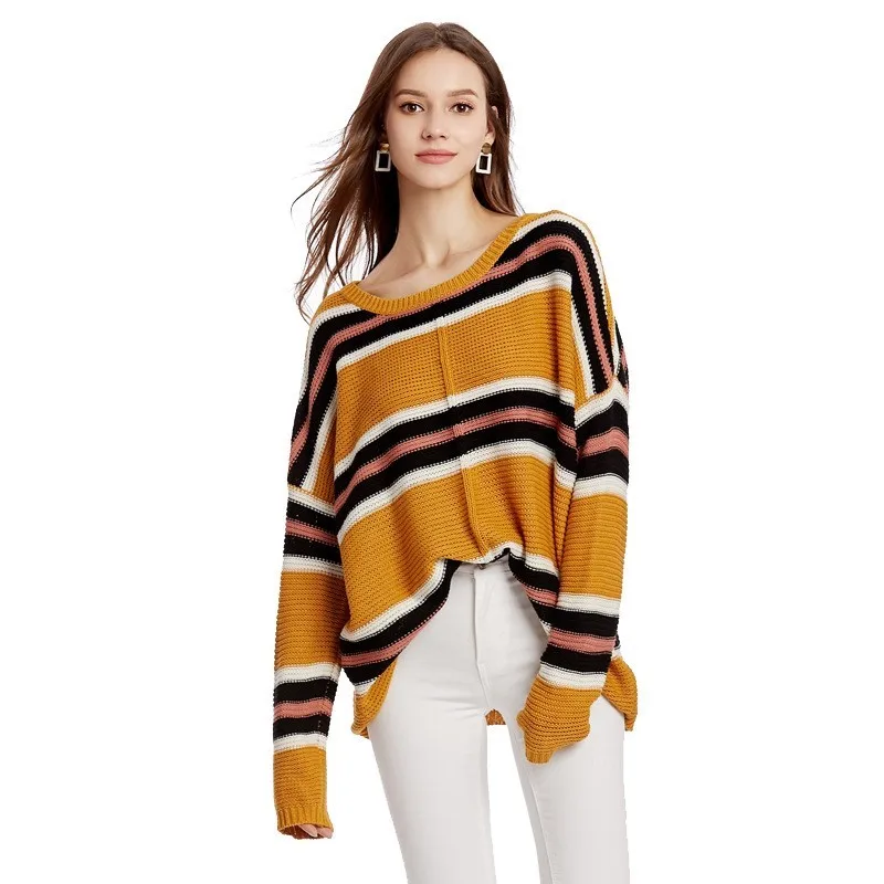 Lazy Style Women's Knitted Sweater Casual Long Sleeved Round Neck Striped Contrasting Knitted Sweater Top Autumn 2024 New Item
Lazy Style Women's Knitted Sweater Casual Long Sleeved Round Neck Striped Contrasting Knitted Sweater Top Autumn 2024 New Item