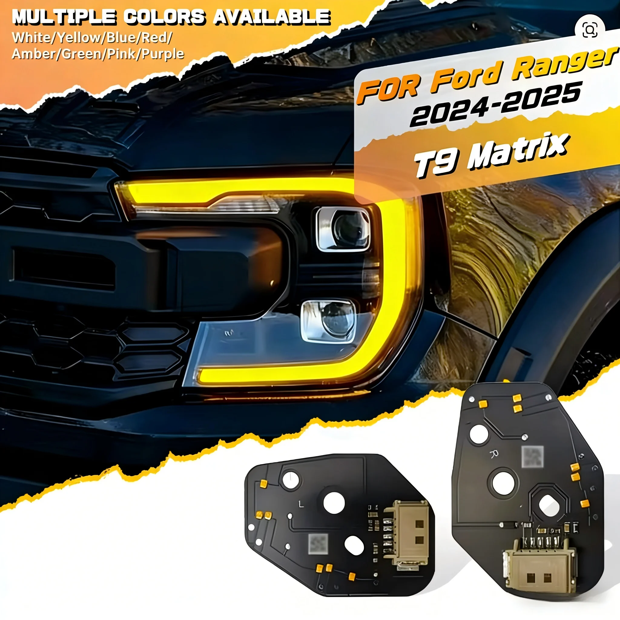 Yellow White Blue Amber Red Angel Eyes DRL LED Boards For Ford Ranger T9 Matrix 2024 2025 Daytime Running Light Chips Module
Yellow White Blue Amber Red Angel Eyes DRL LED Boards For Ford Ranger T9 Matrix 2024 2025 Daytime Running Light Chips Module
