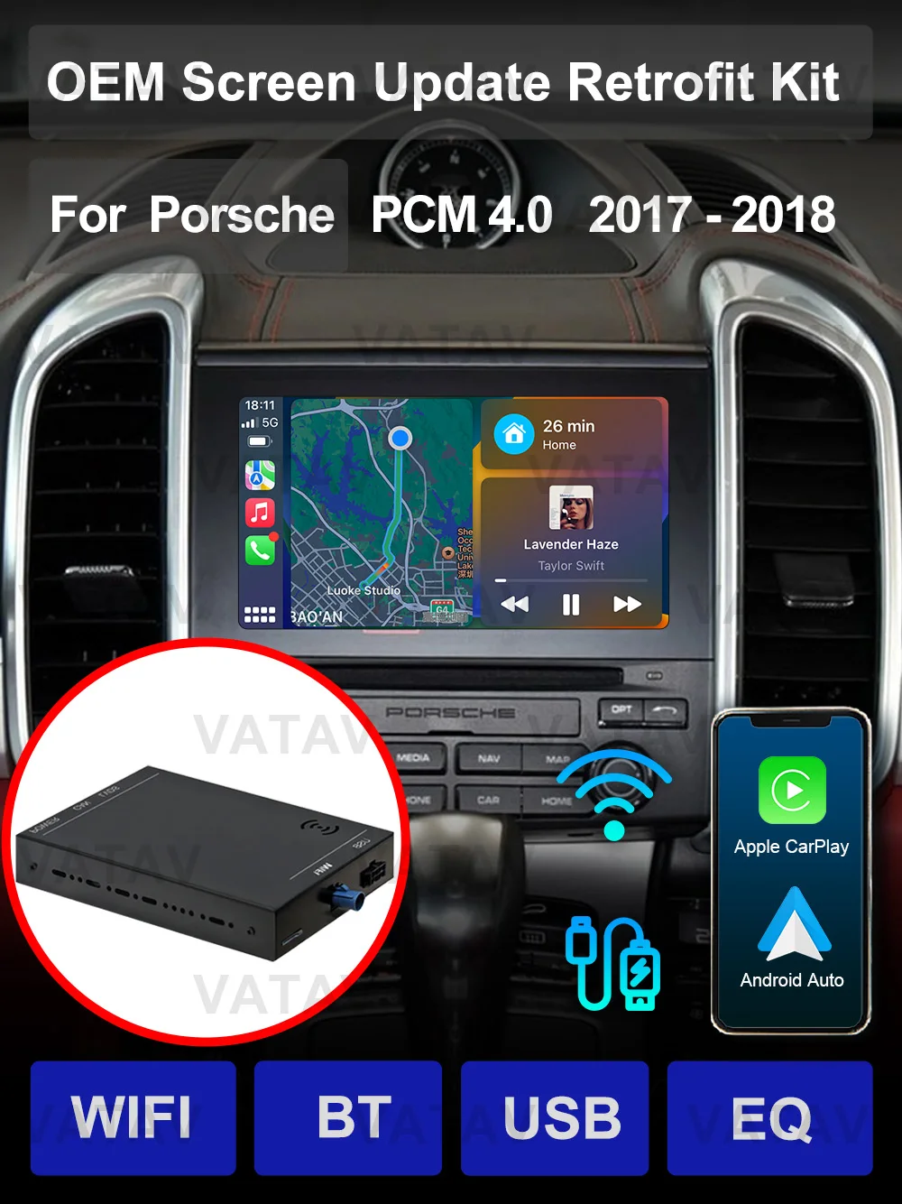 Screen Update wireless CarPlay AndroidAuto Retrofit Kit for Porsche 911 Cayenne 718 Panamera Macan with PCM 3.0 3.1 4.0 System
Screen Update wireless CarPlay AndroidAuto Retrofit Kit for Porsche 911 Cayenne 718 Panamera Macan with PCM 3.0 3.1 4.0 System