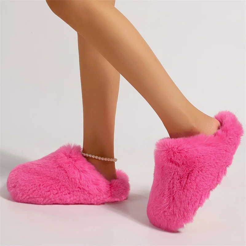 Winter Home Slippers for Females Faux Fur Slippers Fluffy Warm Plush Indoor Anti Slip Comfortable Slippers for Women Clogs Shoes
Winter Home Slippers for Females Faux Fur Slippers Fluffy Warm Plush Indoor Anti Slip Comfortable Slippers for Women Clogs Shoes