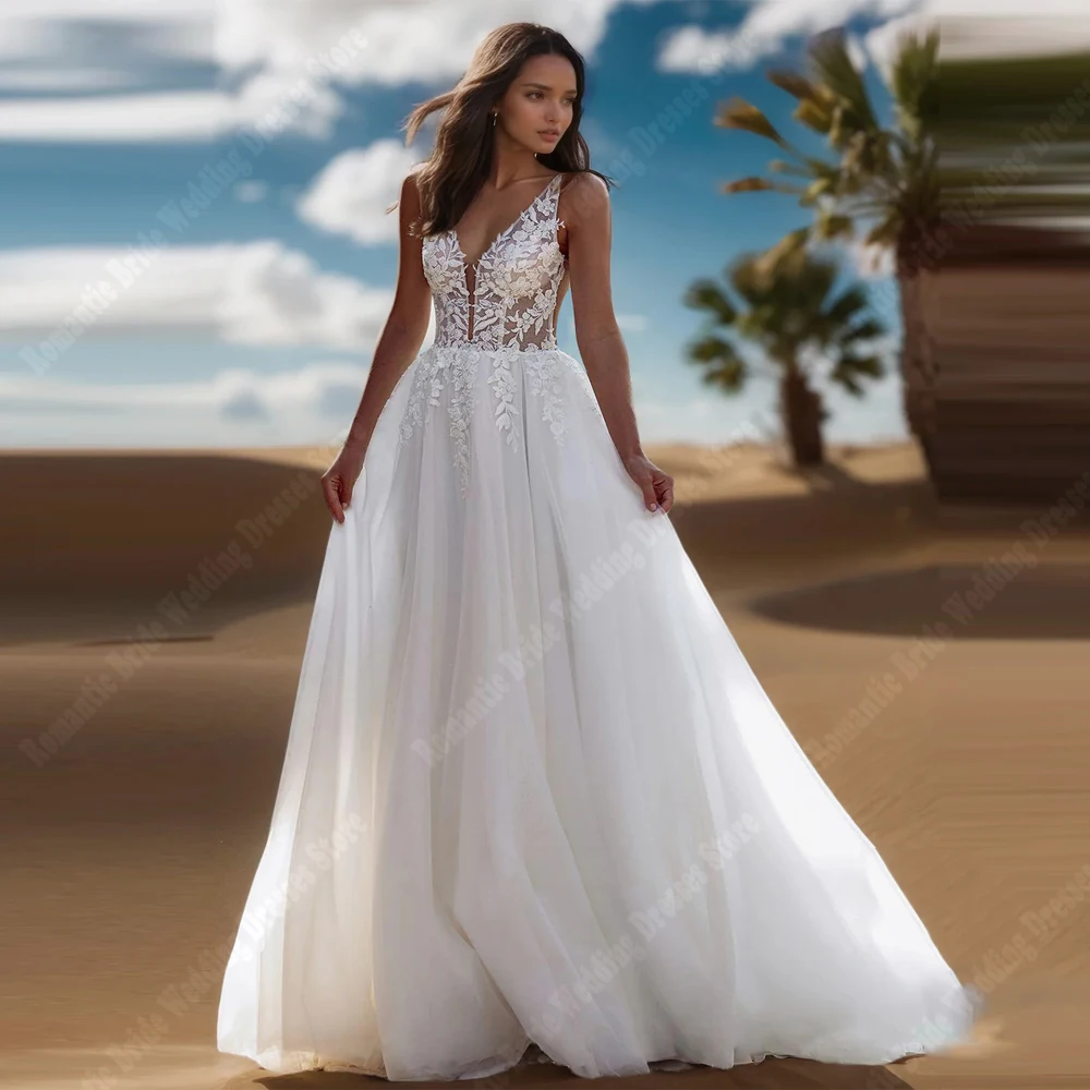Elegant V-Neck A-Line Women Wedding Dresses Lace Printing A-Line Bridal Gowns Party Mopping Length Vestidos De Novia Customized
Elegant V-Neck A-Line Women Wedding Dresses Lace Printing A-Line Bridal Gowns Party Mopping Length Vestidos De Novia Customized